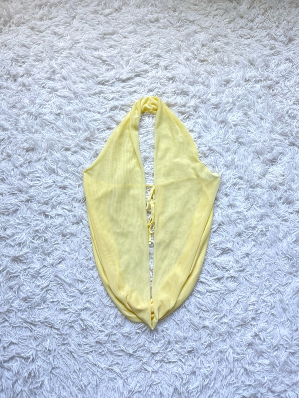 EGO Yellow Sheer Halter Tie-Back Top